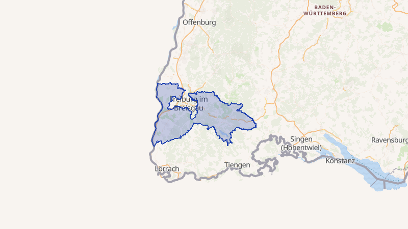 Karte von Breisgau-Hochschwarzwald