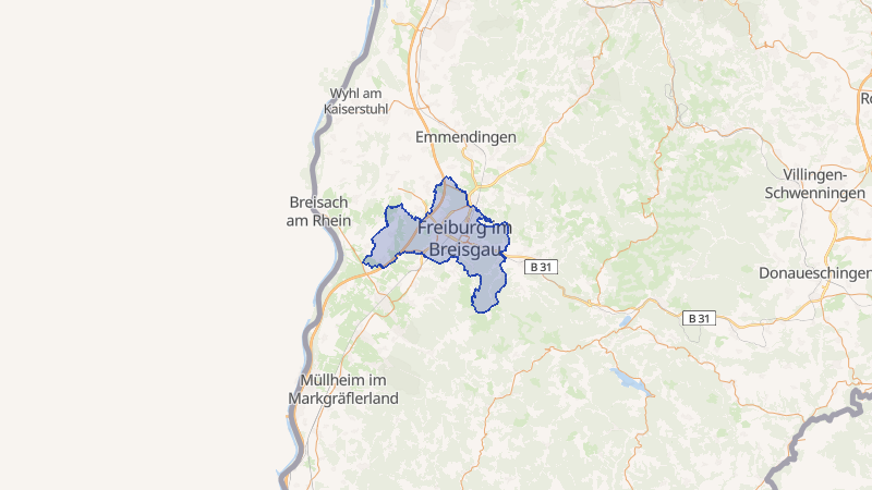 Karte von Freiburg im Breisgau
