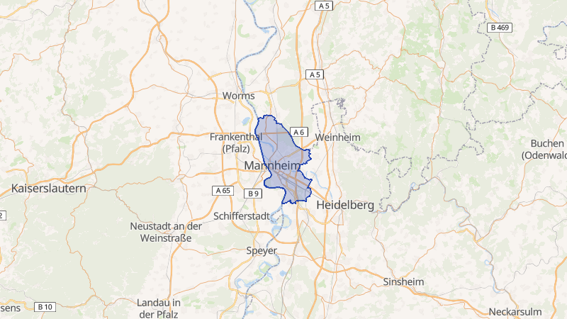 Karte von Mannheim