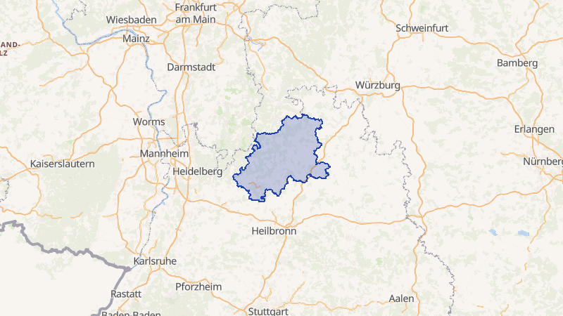 Karte von Neckar-Odenwald-Kreis