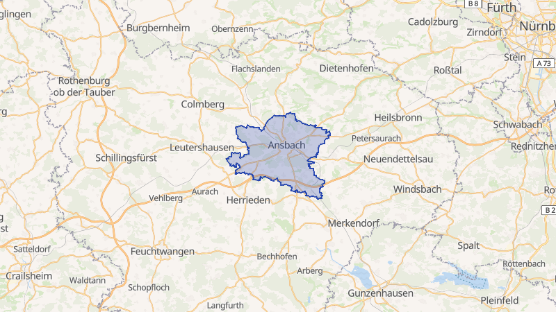 Karte von Ansbach