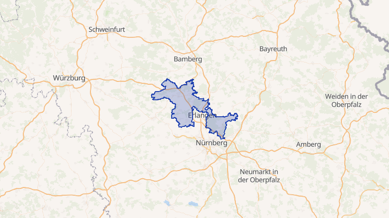 Karte von Erlangen-Höchstadt