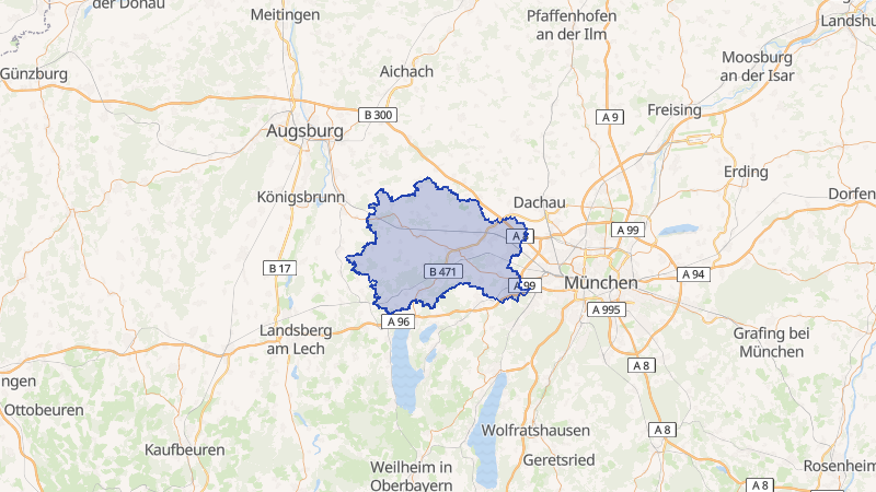 Karte von Fürstenfeldbruck