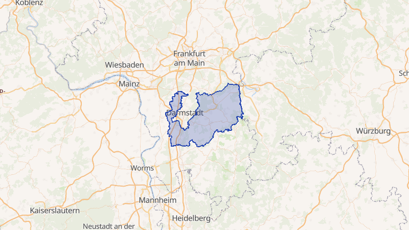 Karte von Darmstadt-Dieburg