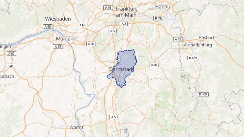 Karte von Darmstadt