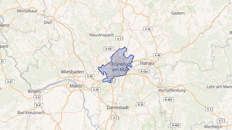 Karte von Frankfurt am Main