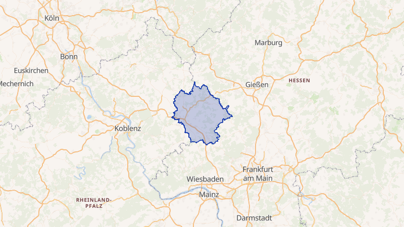 Karte von Limburg-Weilburg