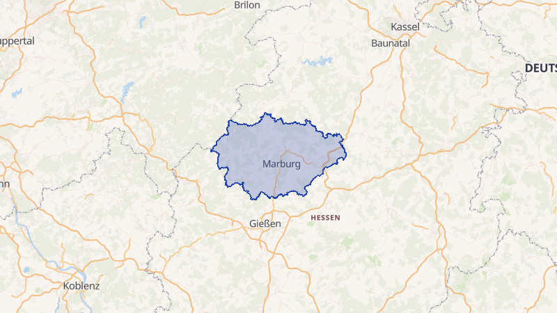 Karte von Marburg-Biedenkopf