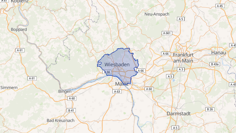 Karte von Wiesbaden