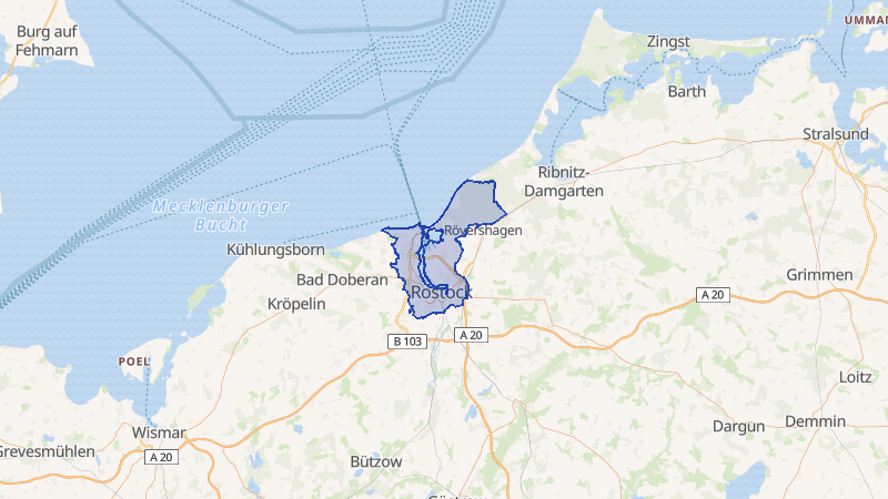 Karte von Rostock