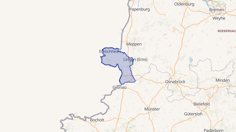 Karte von Grafschaft Bentheim