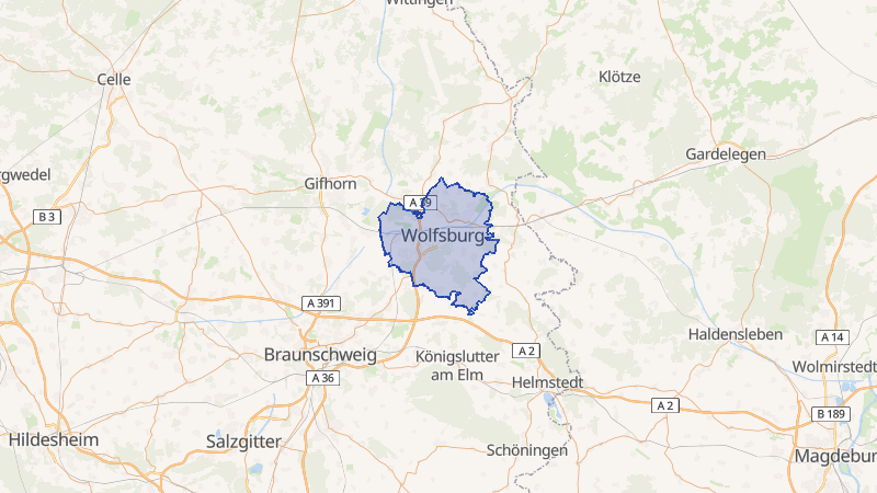 Karte von Wolfsburg