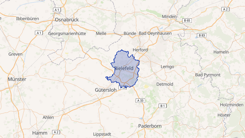 Karte von Bielefeld