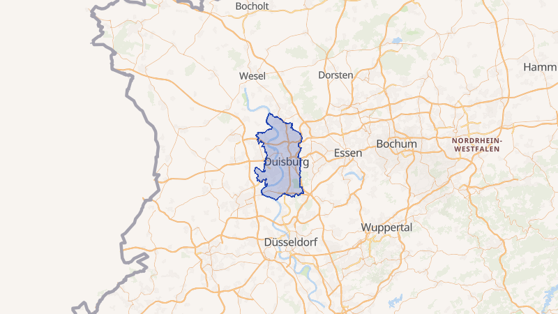 Karte von Duisburg