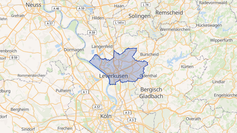 Karte von Leverkusen