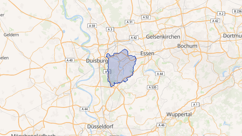 Karte von Mülheim an der Ruhr