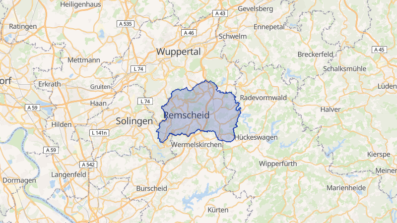 Karte von Remscheid