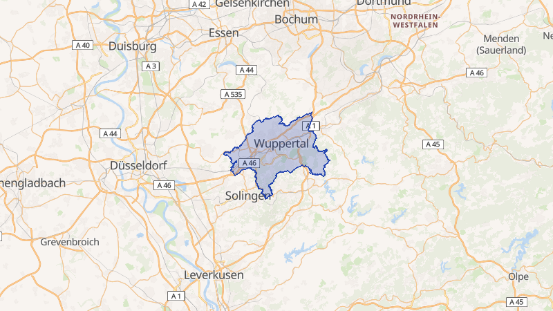Karte von Wuppertal