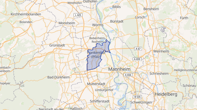 Karte von Frankenthal (Pfalz)