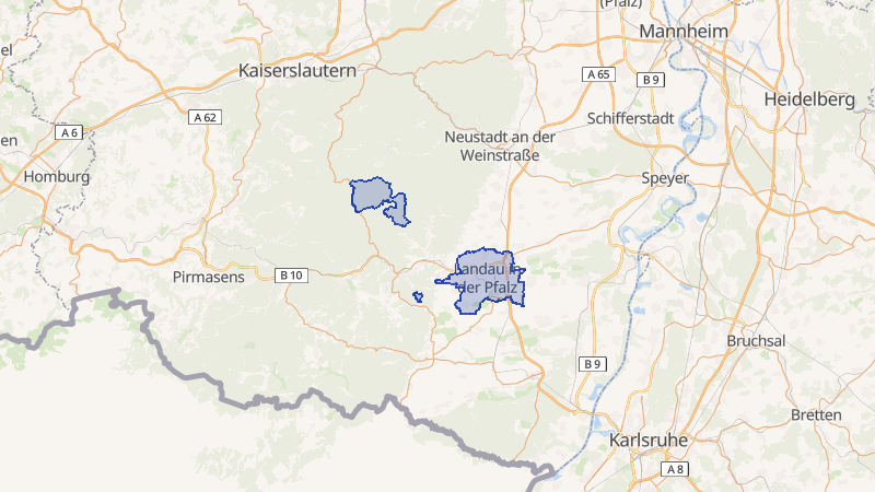 Karte von Landau in der Pfalz