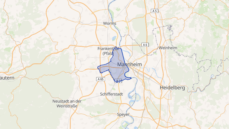 Karte von Ludwigshafen am Rhein