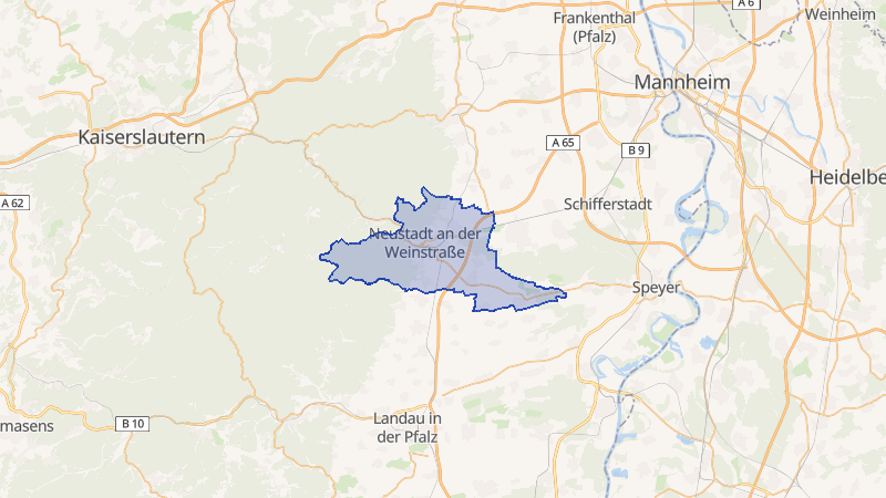 Karte von Neustadt an der Weinstraße