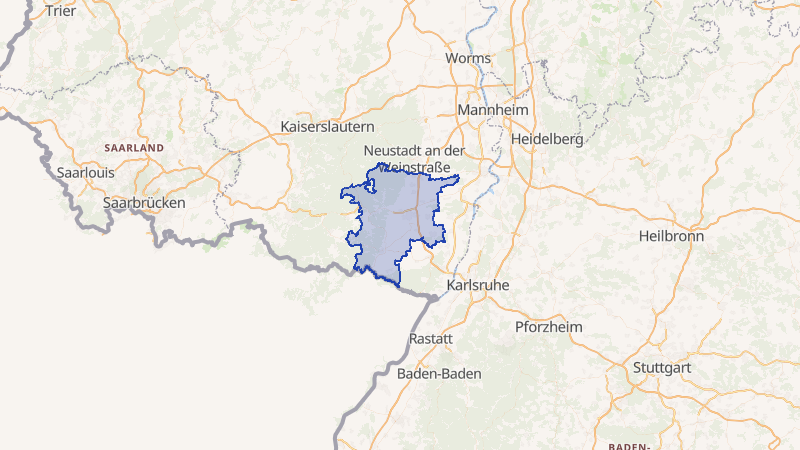 Karte von Südliche Weinstraße