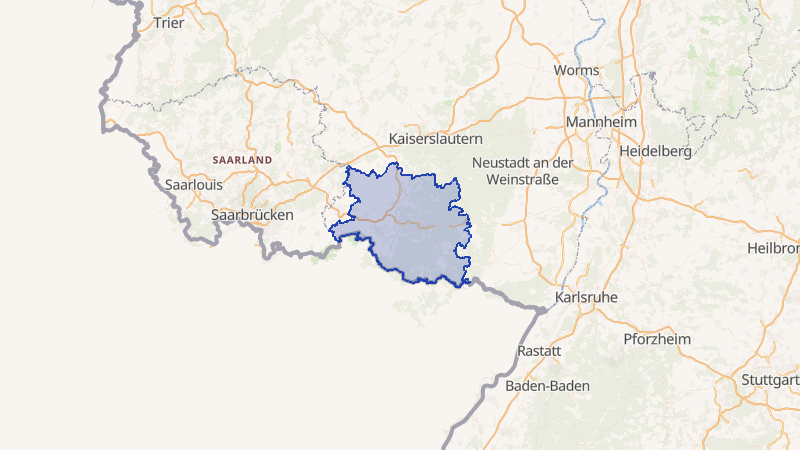 Karte von Südwestpfalz