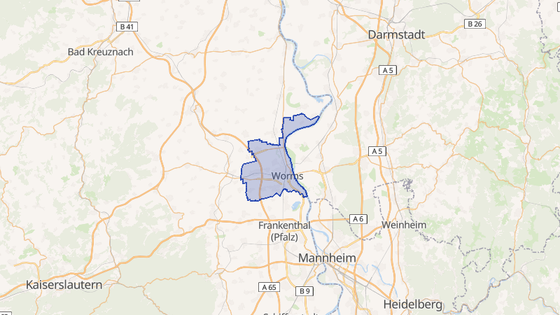 Karte von Worms