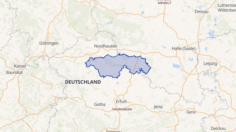 Karte von Kyffhäuserkreis