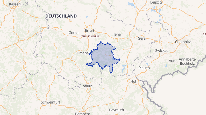 Karte von Saalfeld-Rudolstadt