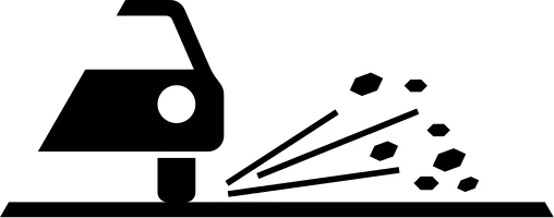 Verkehrszeichen Sinnbild splitt-schotter