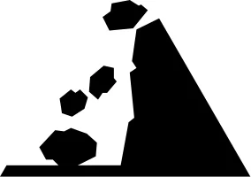 Verkehrszeichen Sinnbild steinschlag