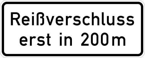 Reißverschluss-Hinweis