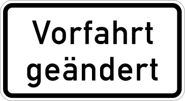 Geänderte Vorfahrt / Verkehrsführung